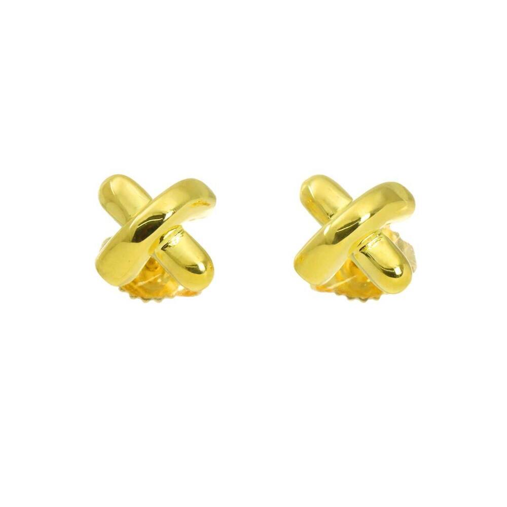 Tiffany & Co. Cross Stitch Earrings, 18K Yellow Gold (750p), Pierced Earrings